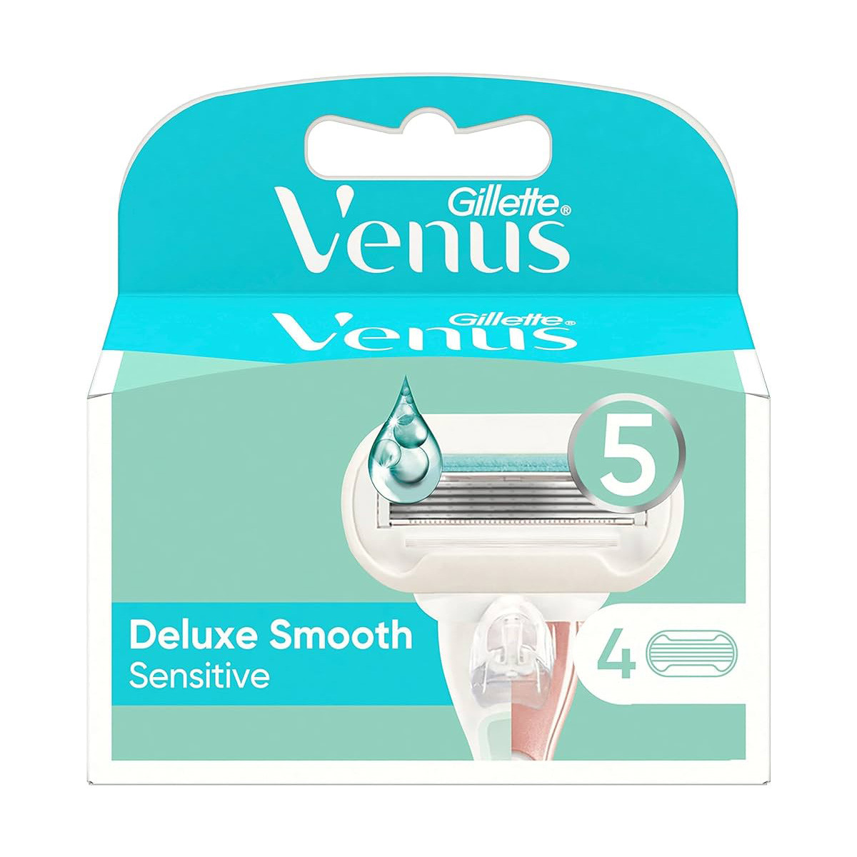GILLETTE VENUS 5 DELUXE SMOOTH SENSITIVE BLADES 4 PCS