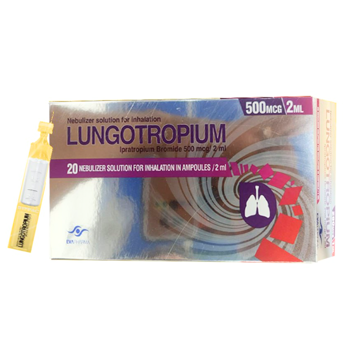 LUNGOTROPIUM 500MCG/2ML 20AMP INHALATION NEW