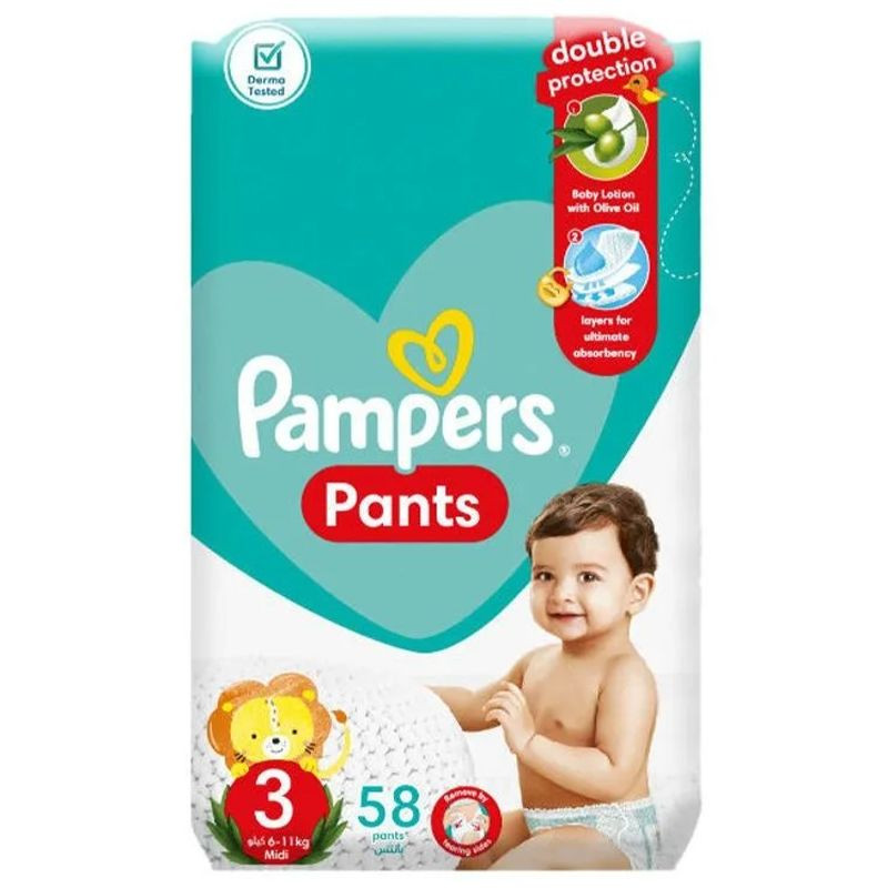 PAMPERS PANTS (3) 58PCS