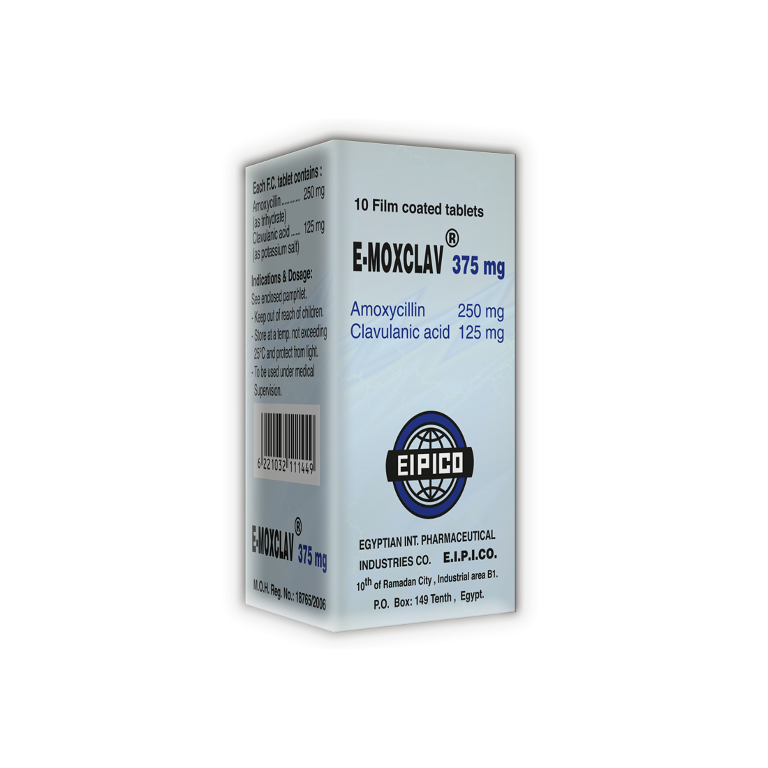 E-MOXCLAV 375MG 10TAB