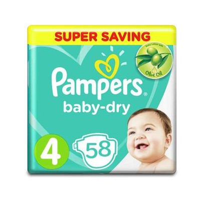 PAMPERS SIZE (4) 58PCS