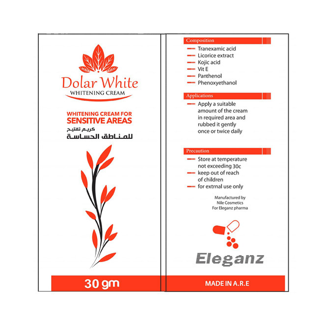 DOLAR WHITE SENSITIVE AREAS CREAM 30GM