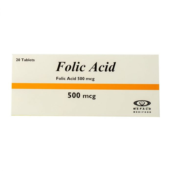 FOLIC ACID 500MCG 20/TAB