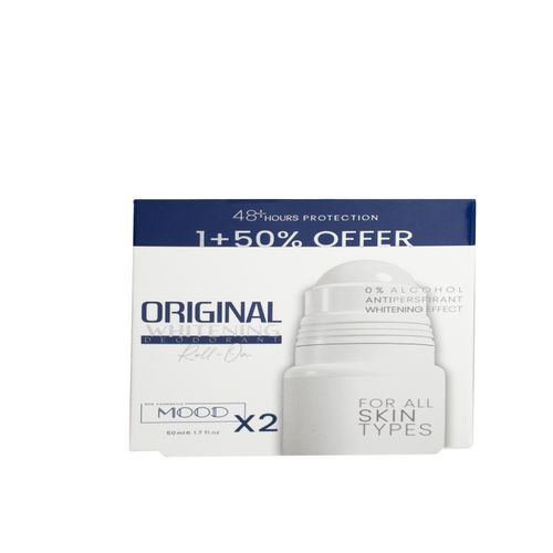 MOOD ORIGINAL WHITENING DEODORANT ROLL ON OFFER 1 + 50% 50ML