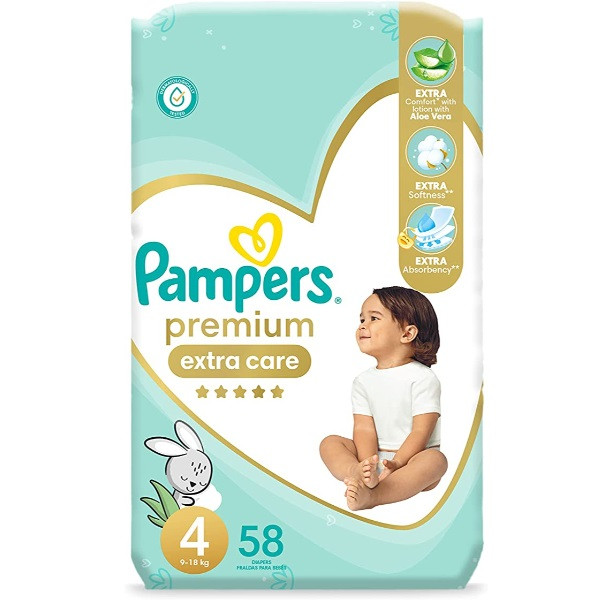 PAMPERS PREMIUM (4) 58PCS