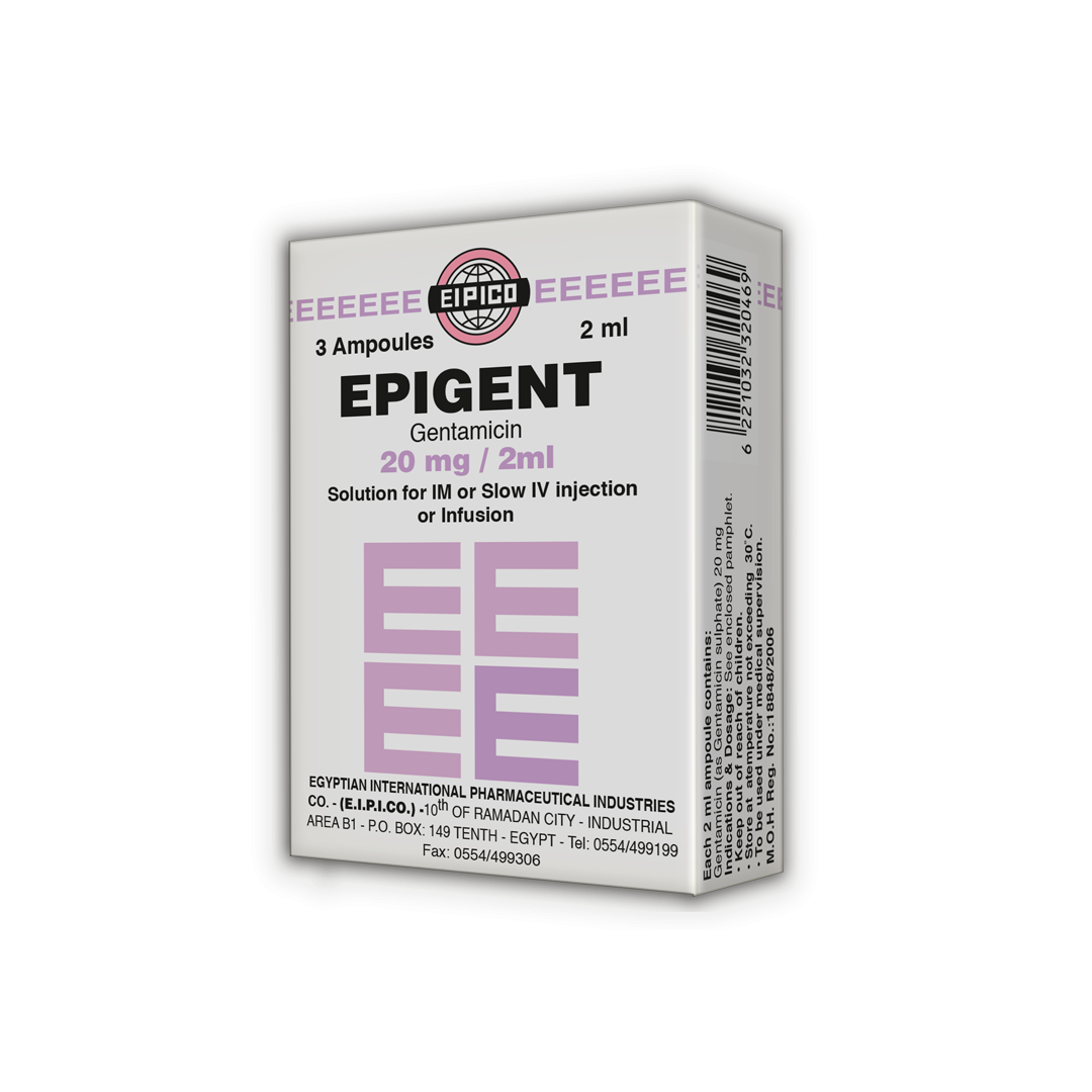 EPIGENT 20MG 3AMP