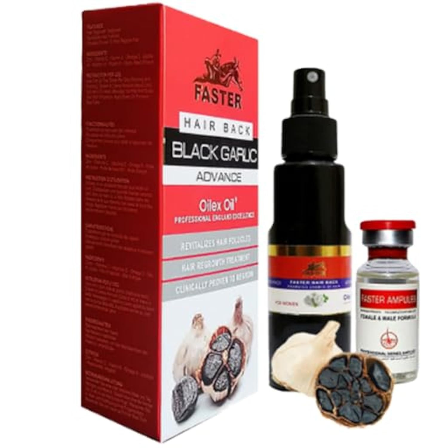 FASTER (WHITE) HAIR BACK BLACK GARLIC OILEX OIL