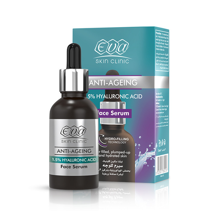 EVA ANTI AGING HYALURONIC ACID 1.5% FACE SERUM 30ML