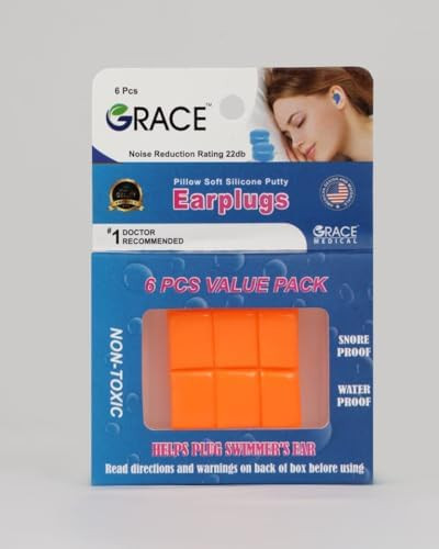 GRACE ADUL SILICONE PUTTY EARPLUGS 6PCS