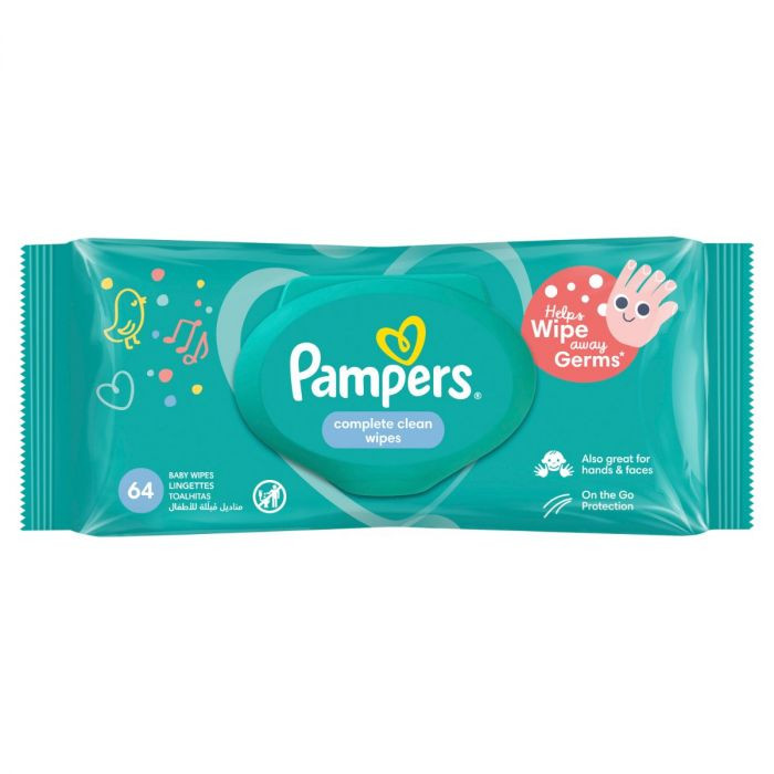 PAMPERS BABY WIPES COMPLETE CLEAN 64PCS