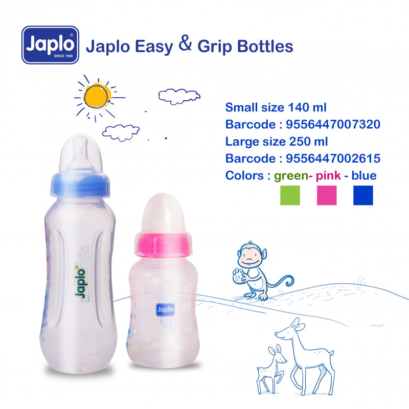 JAPLO BABY EASY&GRIP FEEDING BOTTLE 140ML