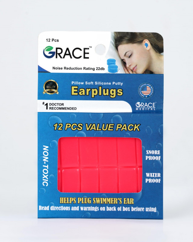 GRACE ADUL SILICONE PUTTY EARPLUGS 12PCS