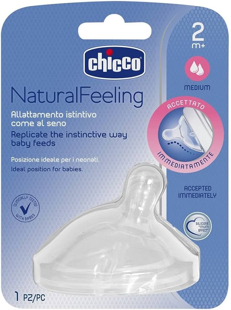 CHICCO NATURAL FEELING TEAT SILICON STEEP UP 1 PCS +2