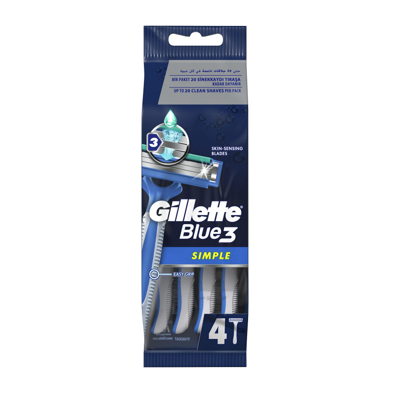 GILLETTE BLUE 3 SIMPLE 3 BLADES 4PCS