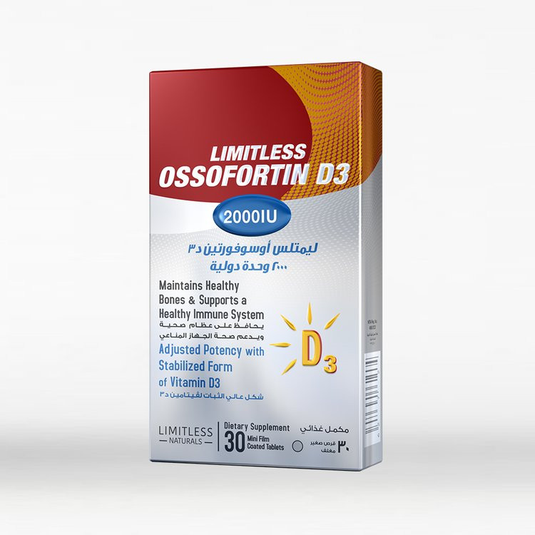 LIMITLESS OSSOFORTIN D3 2000IU 30 TAB